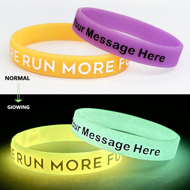 Custom Glow-in-the-dark Wristbands - 1/2 Inch