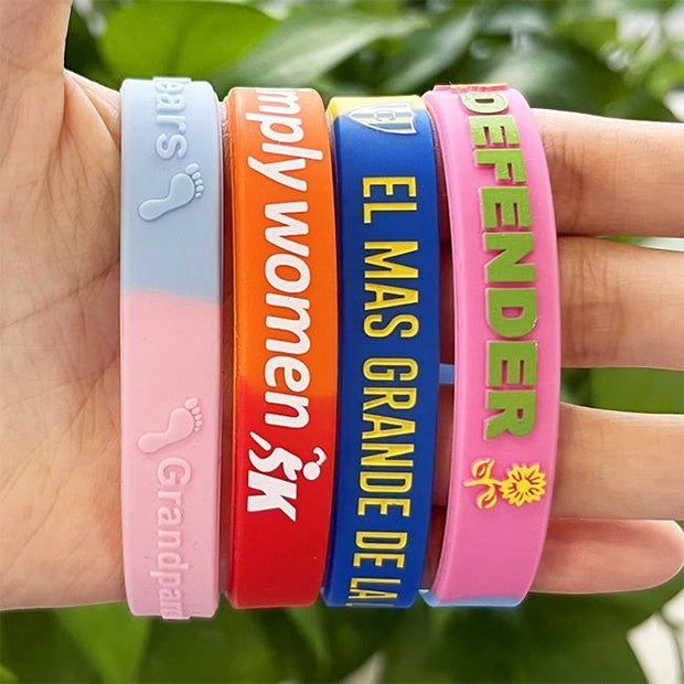 Custom Segmented Silicone Wristbands - 1/2 Inch