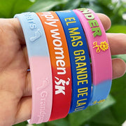 Custom Segmented Silicone Wristbands - 1/2 Inch