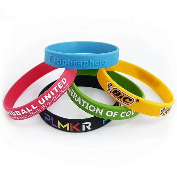 Custom Solid Silicone Wristbands - 1/2 Inch