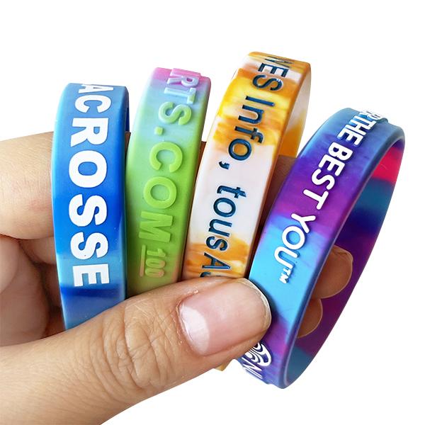 Custom Swirl Silicone Wristbands - 1/2 Inch